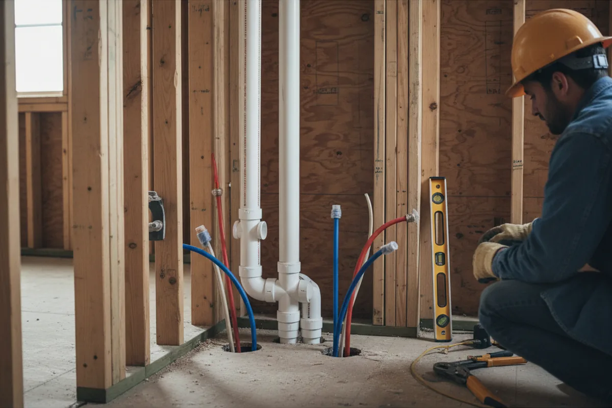Drain and supply rough-in during Toilet Repair and Installation in Califon
